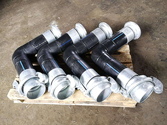 Угловая труба ПНД с БРС соединением для перекачки бентонита