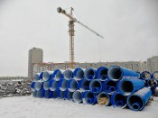 Трубы гофрированные полипропиленовые для канализации жилого квартала